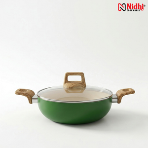 Ceramic Deep Kadai with Glass Lid