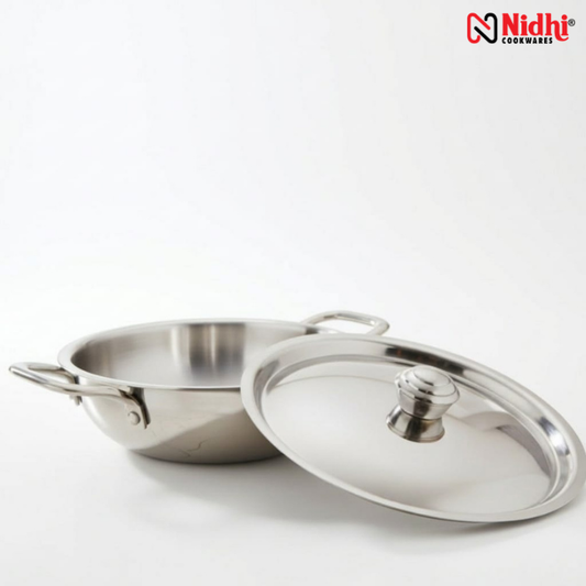 Stainless Steel Tri-Ply Kadai with Lid