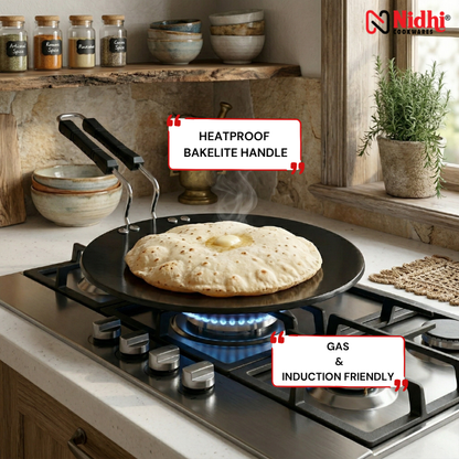 Hard Anodised Chapati Tawa with SS-Bakelite Handle