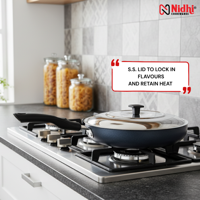 Non-Stick Frypan with SS & Glass Lid