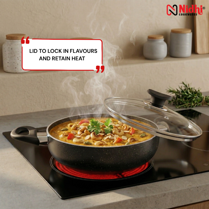 Deep Kadai with Glass Lid