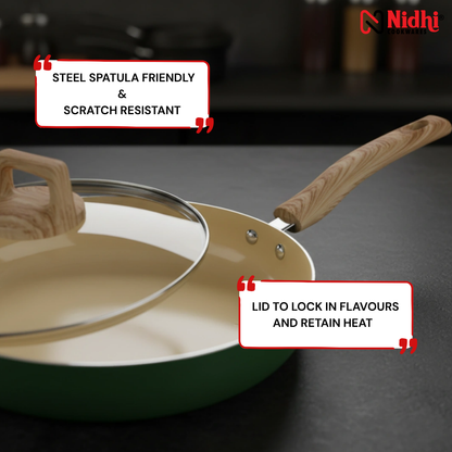 Ceramic Frypan with Glass Lid