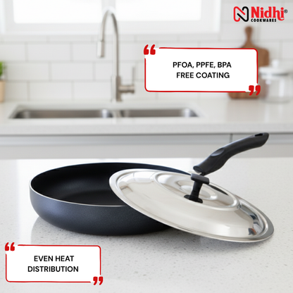 Non-Stick Frypan with SS & Glass Lid