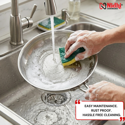 Tri-Ply Stainless Steel Fry Pan with SS Lid