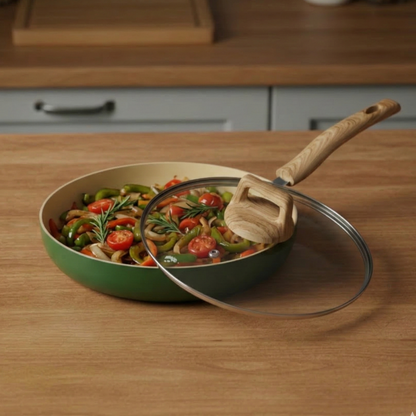 Ceramic Frypan with Glass Lid