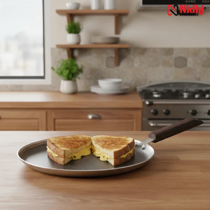 Triply Honey Comb Dosa Tawa with Wooden Handle