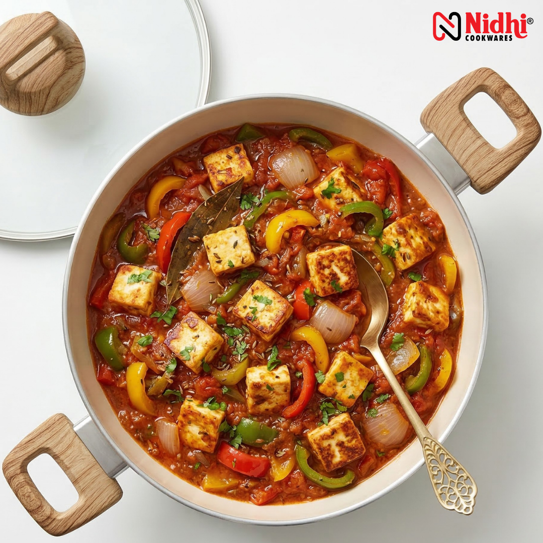 Ceramic Deep Kadai with Glass Lid