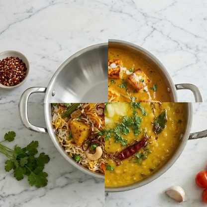 Stainless Steel Tri-Ply Kadai with Lid