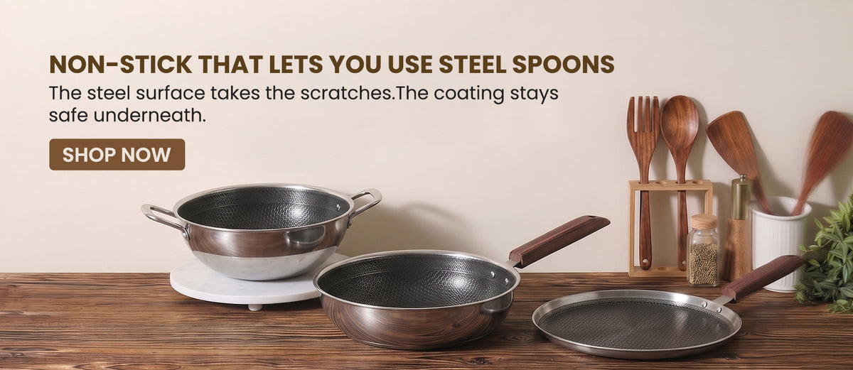 Nidhi Cookwares premium honeycomb Indian kitchen utensils