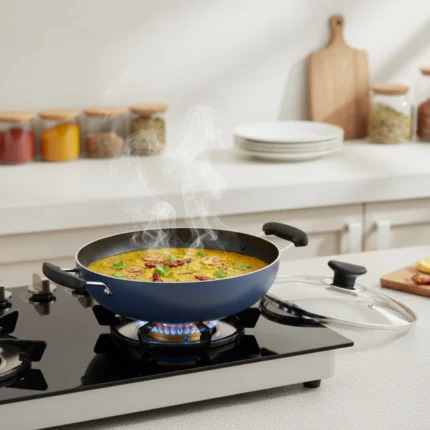 Deep Kadai with glass Lid