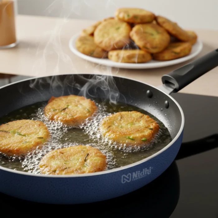 Non-Stick Frypan with S.S/Glass Lid – 2.6 mm Thick, PFOA-Free Coating, Induction Base, Stay-Cool Handle (22/24/26/28 cm) - Image 4