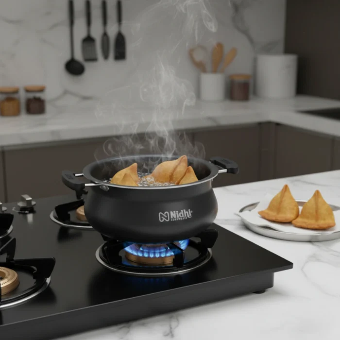 Non-Stick Handi with S.S – 2.6 mm PFOA-Free Coating, Stay-Cool Handles (1.5/2.5/3.5 Ltr) - Image 2