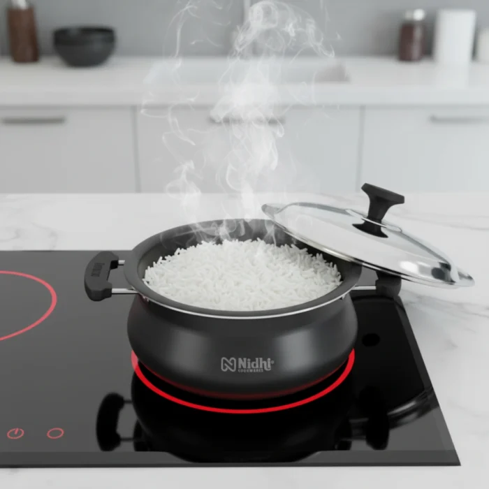 Non-Stick Handi with S.S – 2.6 mm PFOA-Free Coating, Stay-Cool Handles (1.5/2.5/3.5 Ltr) - Image 3