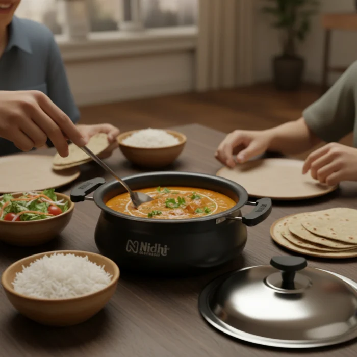 Non-Stick Handi with S.S – 2.6 mm PFOA-Free Coating, Stay-Cool Handles (1.5/2.5/3.5 Ltr) - Image 4