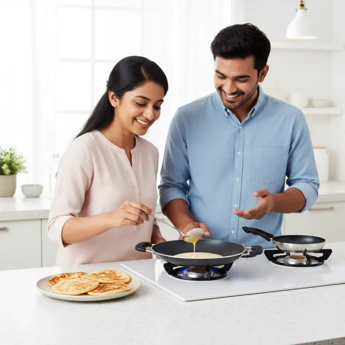 Appachetty Pan with Lid – 21 cm, PFOA-Free Non-Stick, Stay-Cool Handles, Easy Cleaning, Long-Life Cookware - Image 4