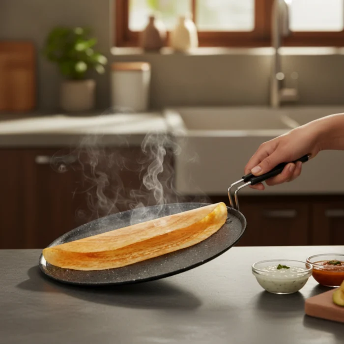 Granite Finish Flat Tawa – 4 mm Thick, PFOA-Free, Heavy-Duty, Granite Design (27.5/30/32.5 cm) - Image 2