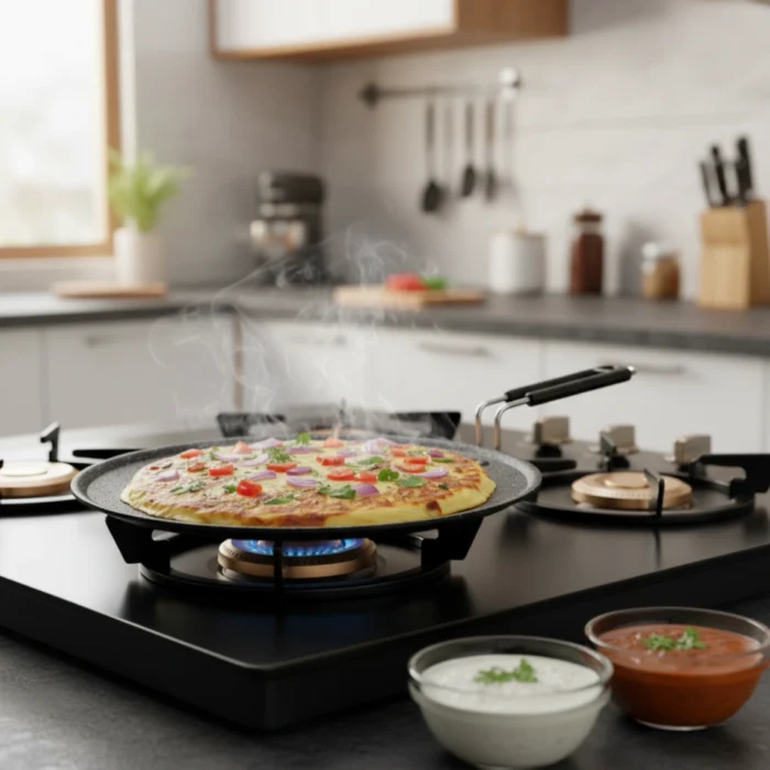 Granite Finish Flat Tawa – 4 mm Thick, PFOA-Free, Heavy-Duty, Granite Design (27.5/30/32.5 cm) - Image 3