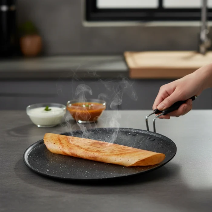 105 Granite Finish Flat Tawa – 4 mm Thick, PFOA-Free, Heavy-Duty, Granite Design (27.5/30/32.5 cm) - Image 1