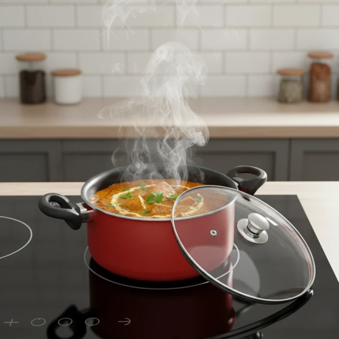 Non-Stick Casserole with Glass Lid (24/26cm) Gas & Induction Compatible - Image 1