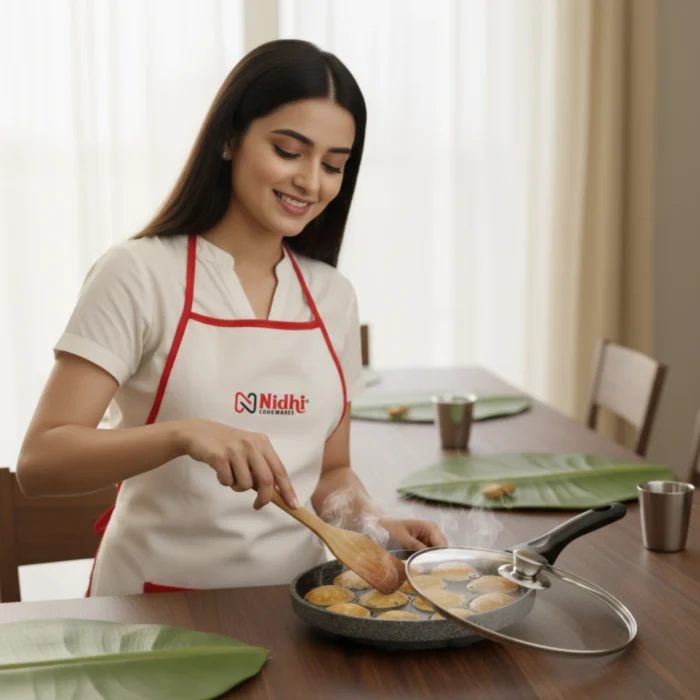 Non-Stick Appam Patra with Glass Lid & 12 Cavities - Image 4