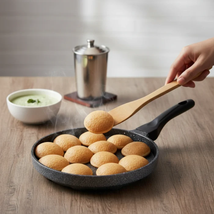 Non-Stick Appam Patra with Glass Lid & 12 Cavities - Image 3