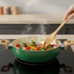 Ceramic Deep Kadai with Glass Lid, 3 mm Thick, Induction & Gas Compatible (22/24/26 cm) - Image 4