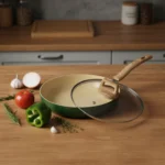 Ceramic Frypan with Glass Lid, PFOA & PFA Free, Induction base, 3 mm Thick, Eco-Friendly Cookware  (22/24/26 cm) - Image 3