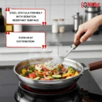 Triply Honey Comb Fry Pan with Wooden Handle 24 CM - Image 4